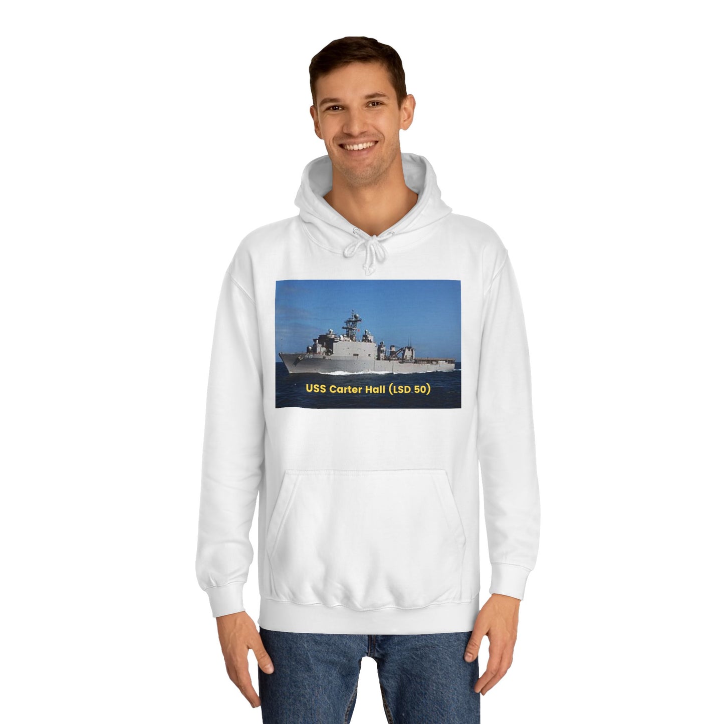 USS Carter Hall (LSD 50) Navy POD Smileandlaughtees Unisex College Hoodie