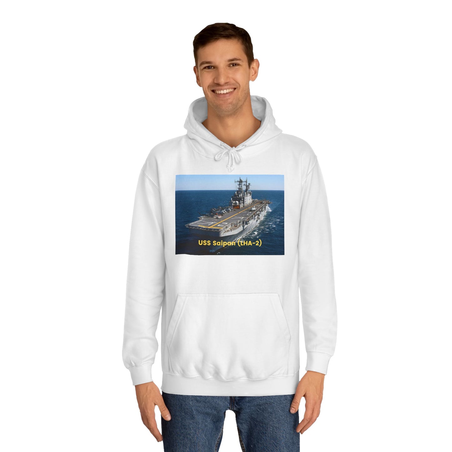 USS Saipan (LHA-2) Navy POD Smileandlaughtees Unisex College Hoodie