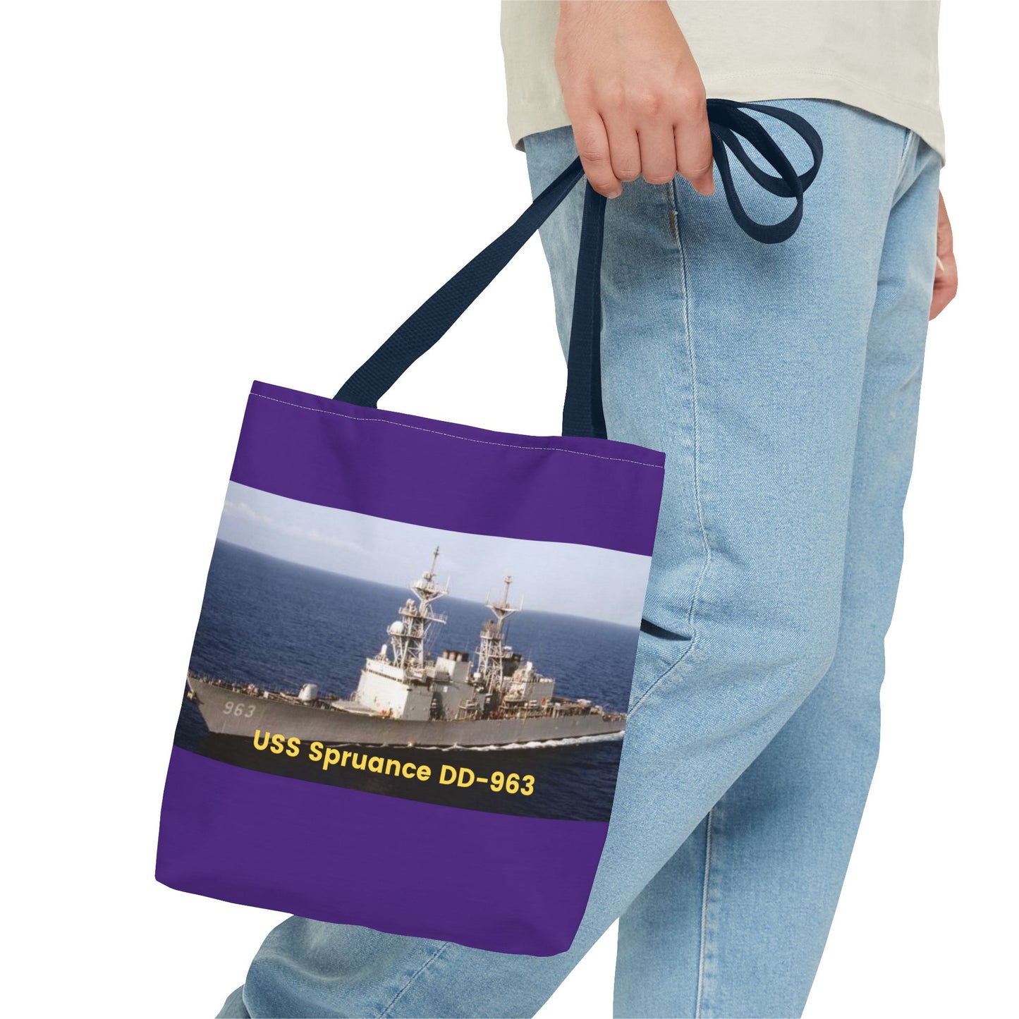 USS Spruance DD-963 Navy POD Smileandlaughtees Tote Bag (AOP)