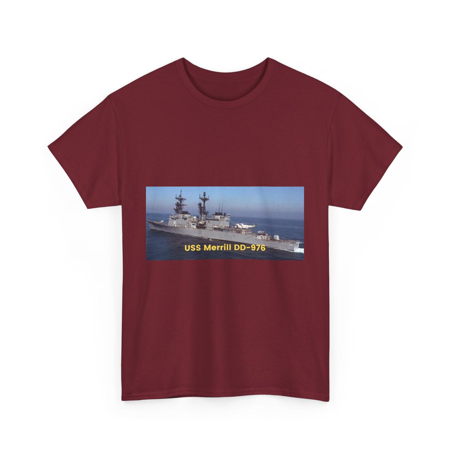 USS Merrill DD-976 Navy POD Smileandlaughtees Unisex Heavy Cotton Tee T-Shirt