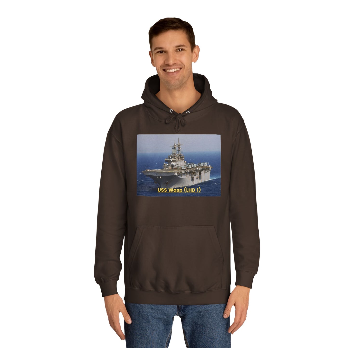 USS Wasp (LHD 1) Navy POD Smileandlaughtees Unisex College Hoodie