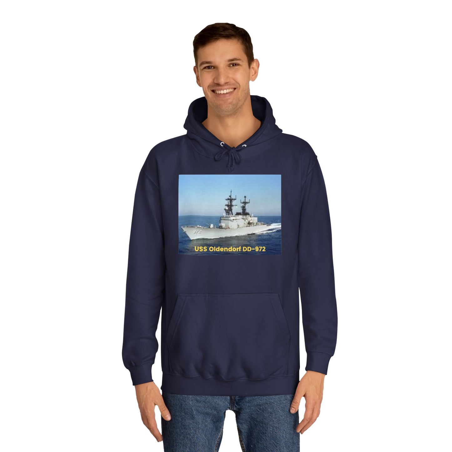 USS Oldendorf DD-972 Navy POD Smileandlaughtees Unisex College Hoodie