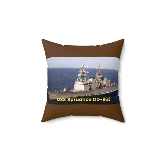 USS Spruance DD-963 Navy POD Smileandlaughtees Spun Polyester Square Pillow