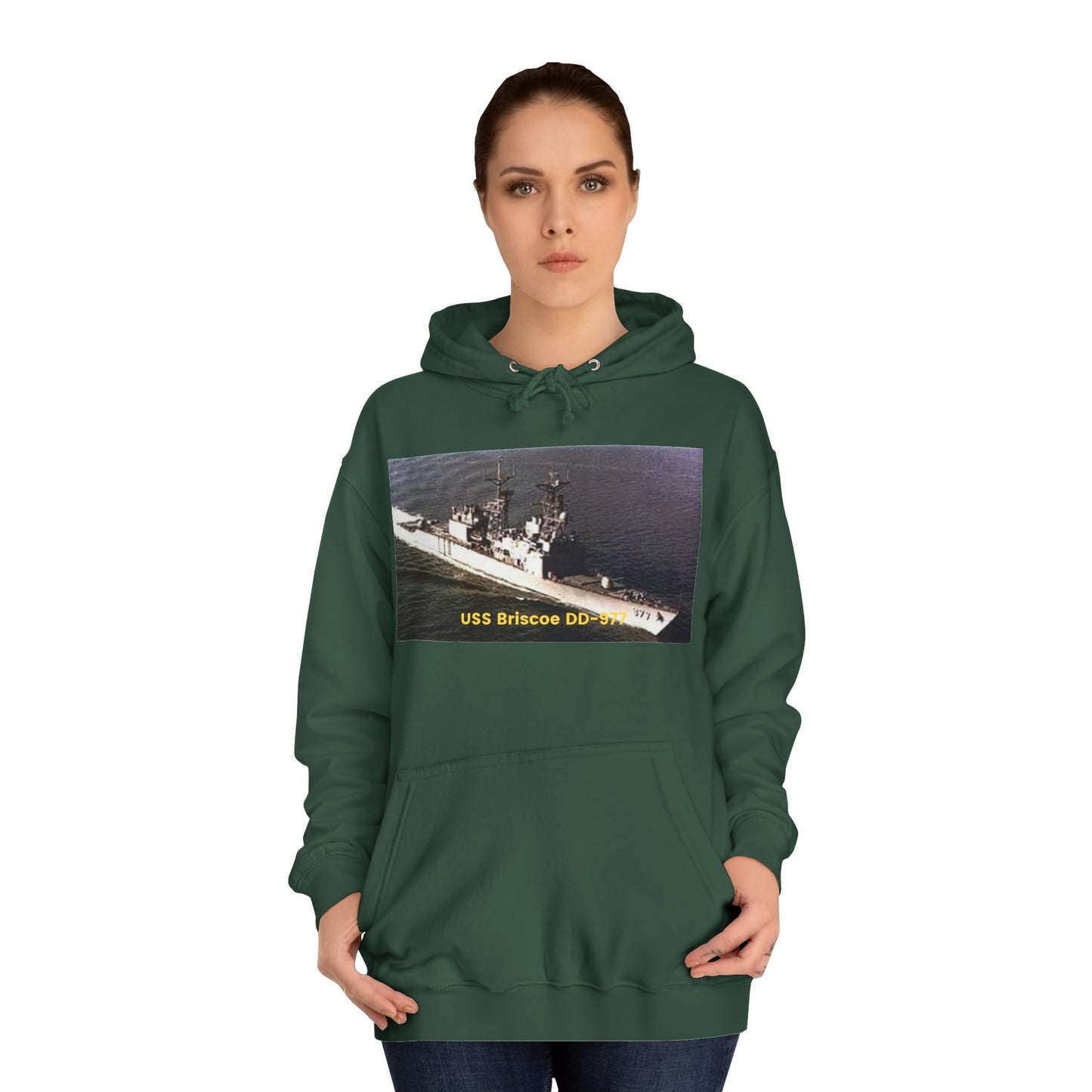 USS Briscoe DD-977 Navy POD SmileandlaughteesUnisex College Hoodie