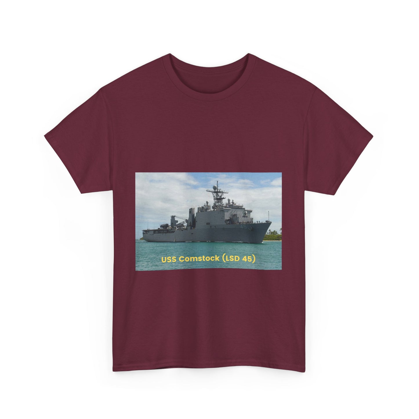 USS Comstock (LSD 45) Navy POD Smileandlaughtees Unisex Heavy Cotton Tee T-Shirt