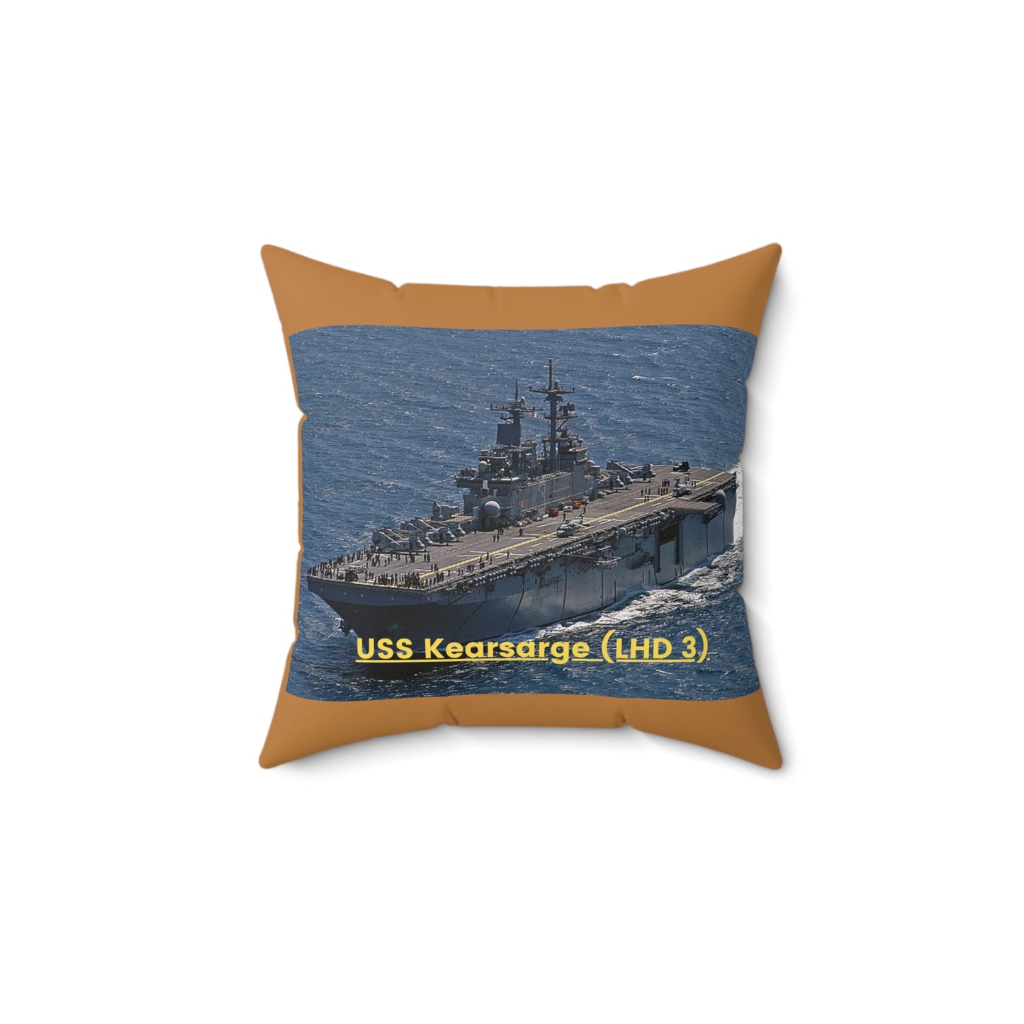 USS Kearsarge (LHD 3) Navy POD Smileandlaughtees Spun Polyester Square Pillow