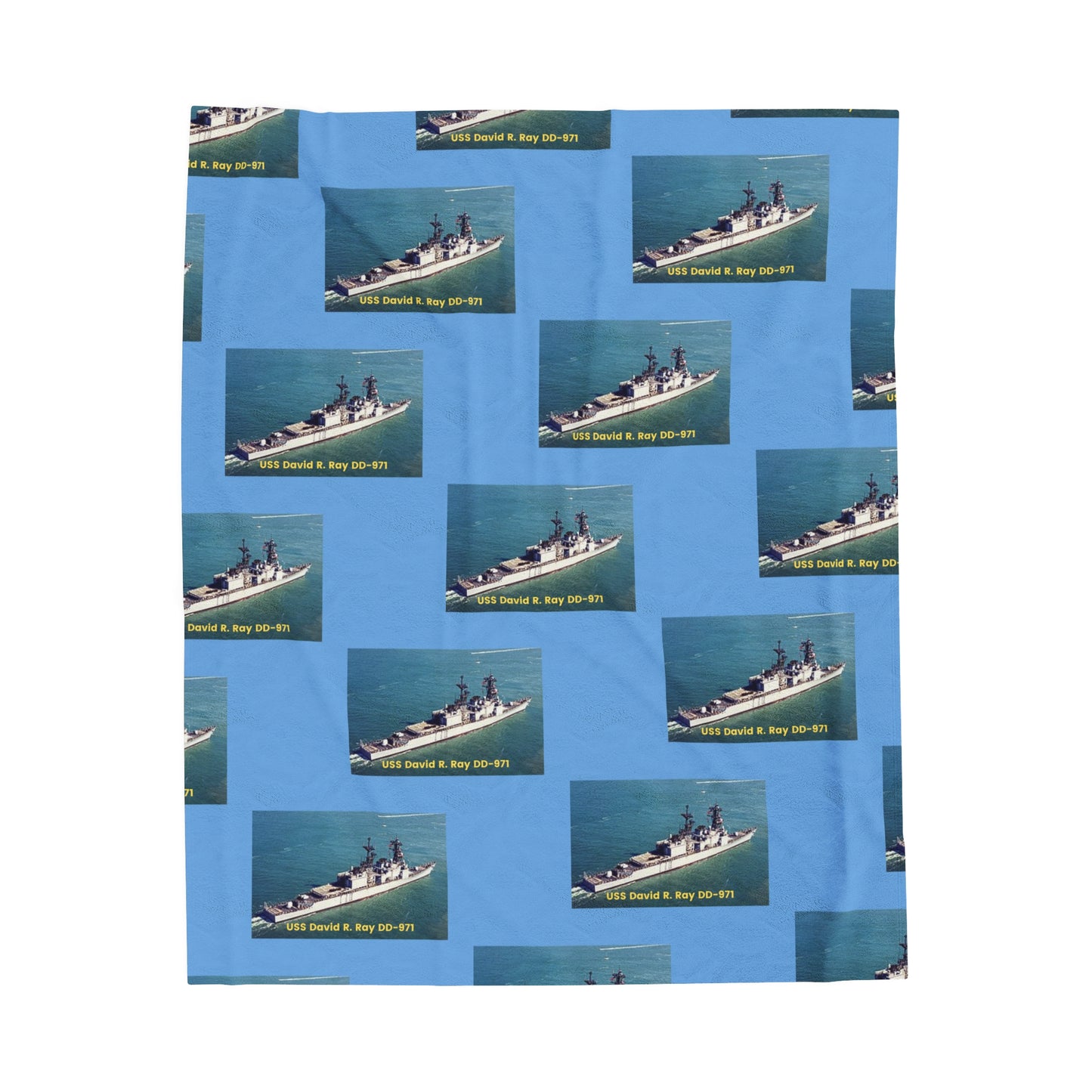 USS David R. Ray DD-971 Navy POD Smileandlaughtees Velveteen Plush Blanket