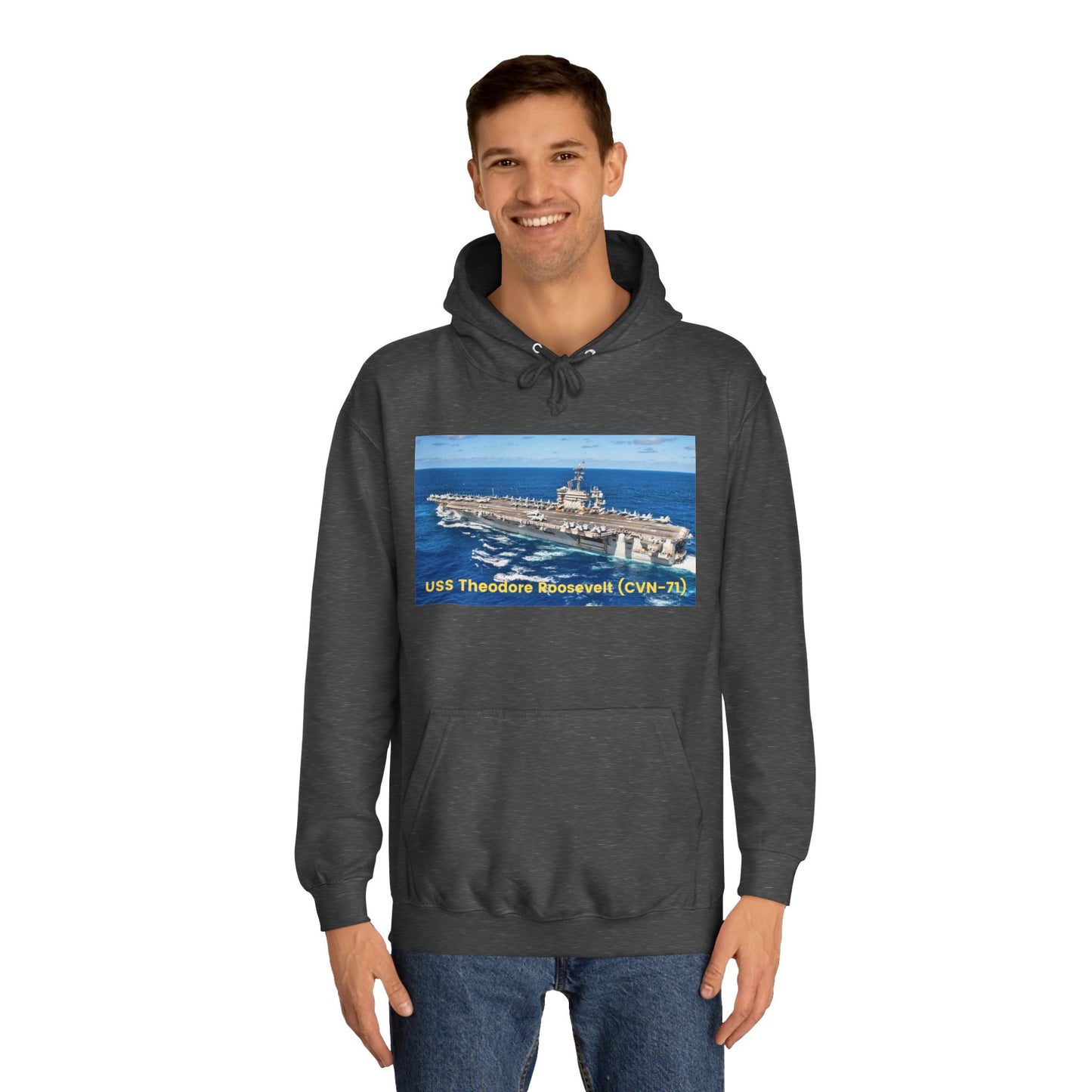 USS Theodore Roosevelt (CVN-71) Navy POD Smileandlaughtees Unisex College Hoodie