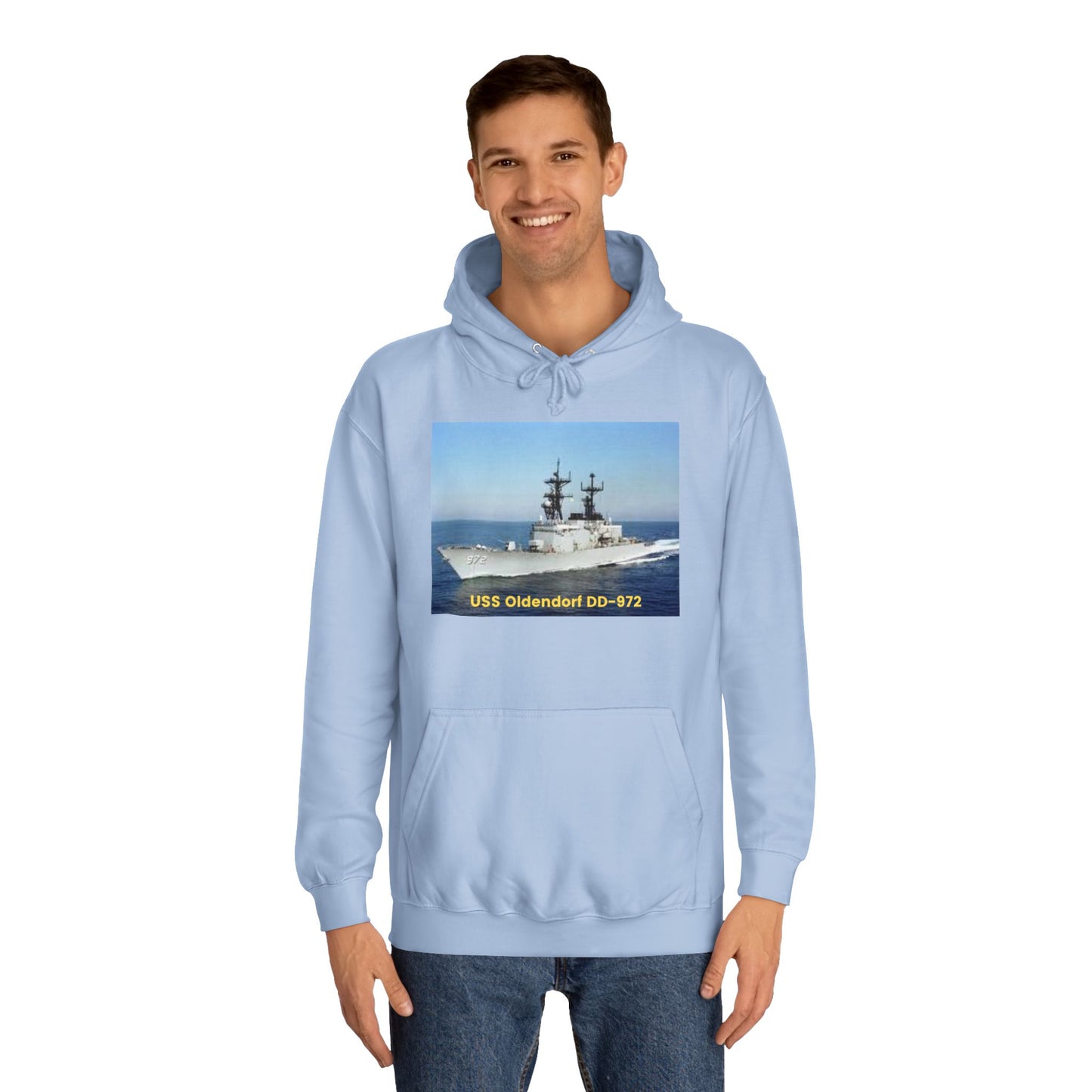 USS Oldendorf DD-972 Navy POD Smileandlaughtees Unisex College Hoodie