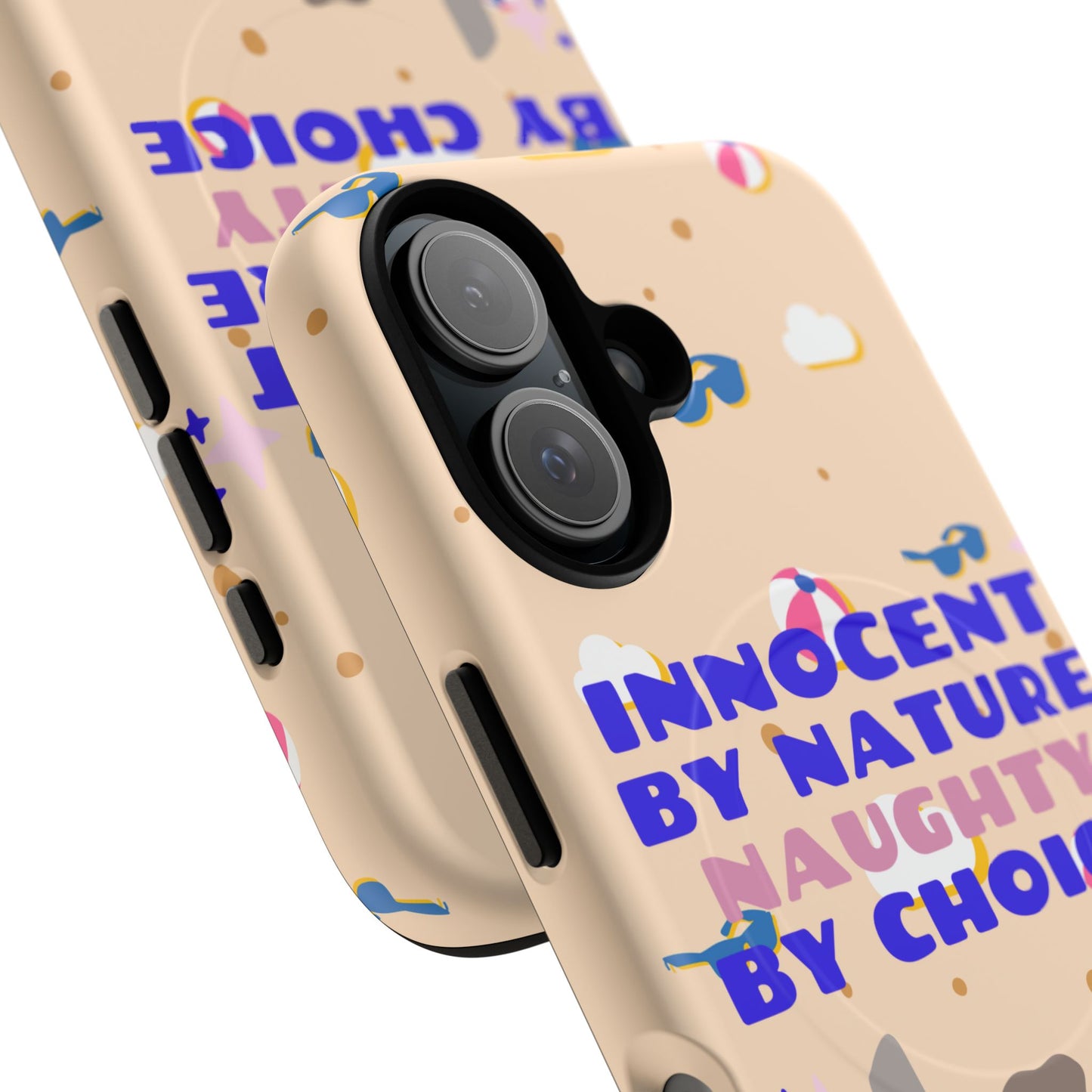 Innocent By Nature Naughty By Choice SmileandLaughTees Tough Magnetic Phone Case