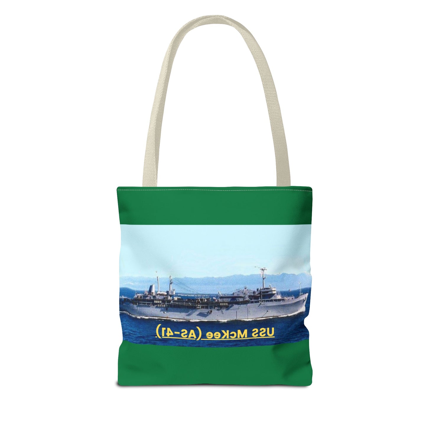 USS McKee (AS-41) Navy POD Smileandlaughtees Tote Bag (AOP)