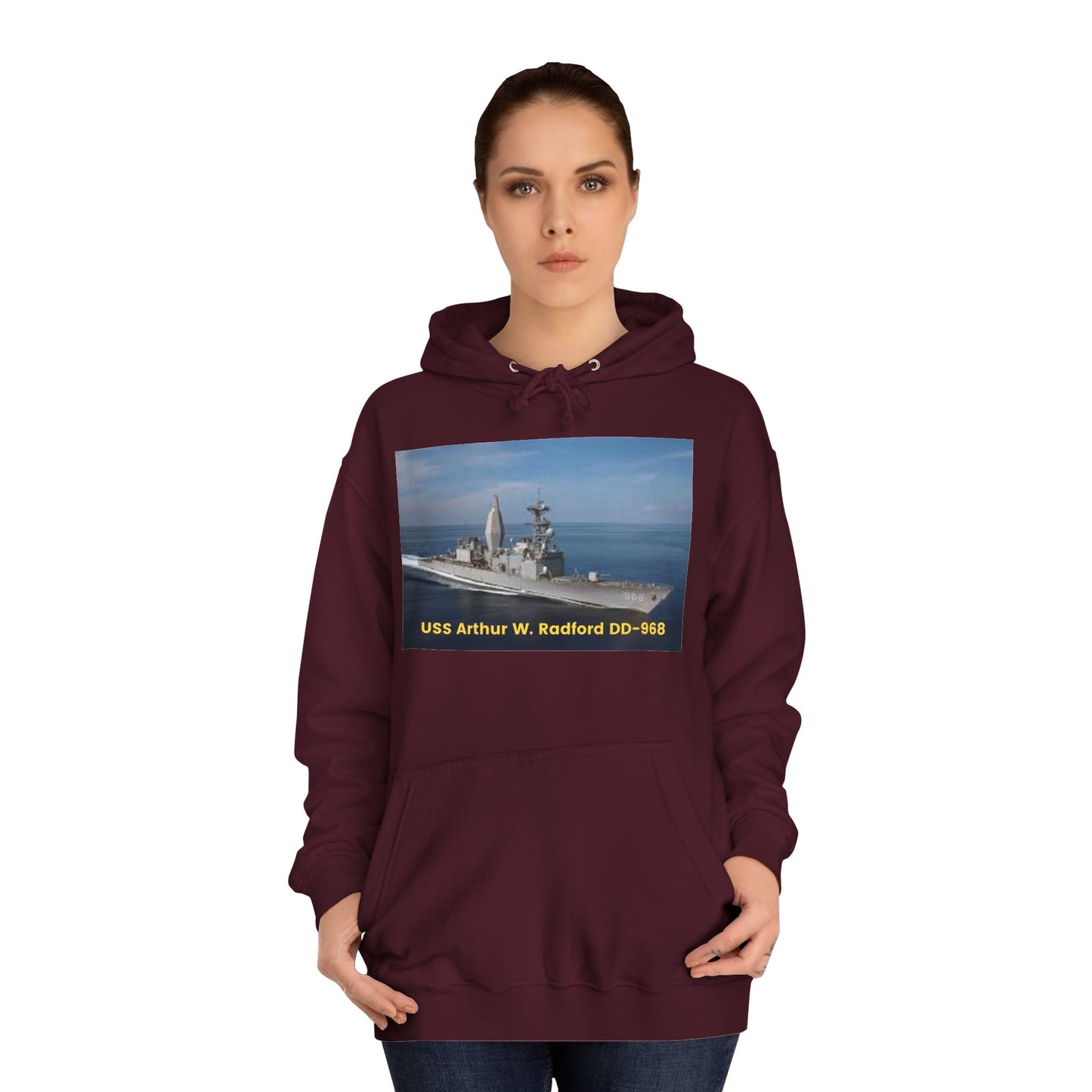 USS Arthur W. Radford DD-968 Navy POD Smileandlaughtees Unisex College Hoodie