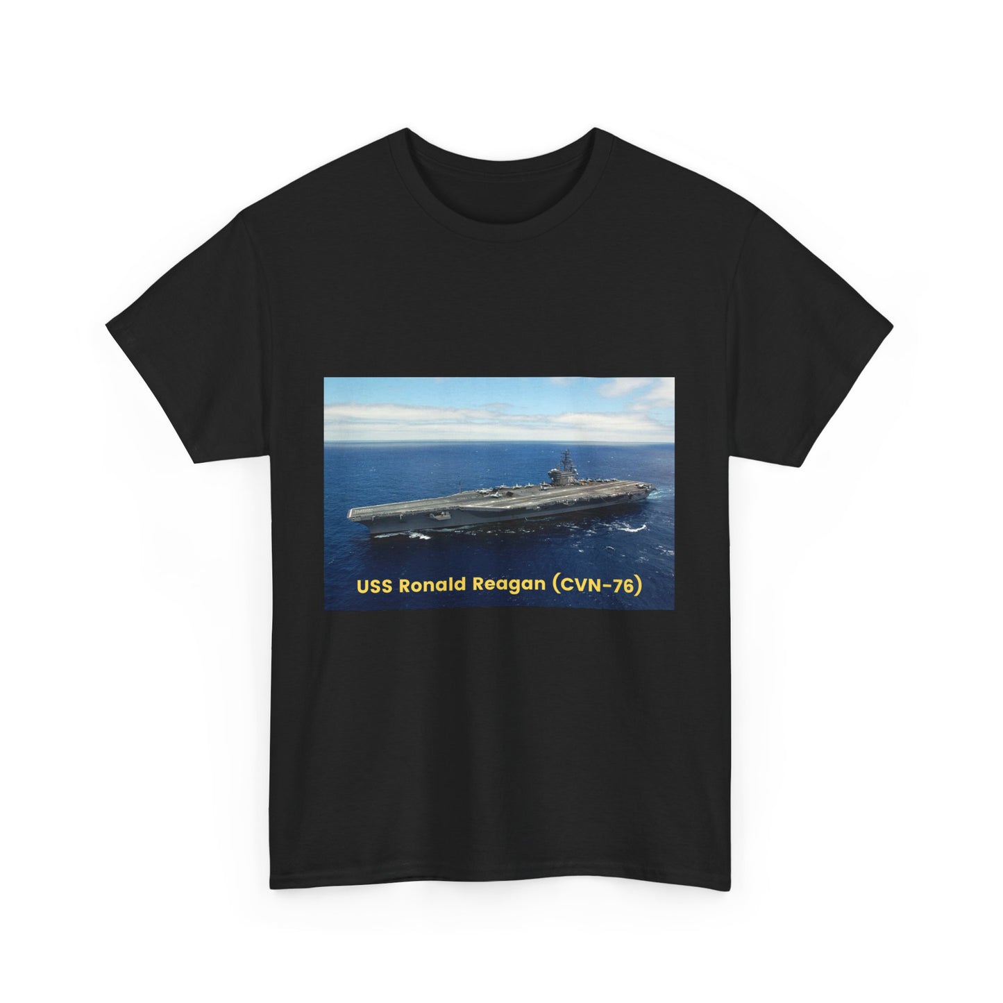 USS Ronald Reagan (CVN-76) Navy POD Smileandlaughtees Unisex Heavy Cotton Tee T-Shirt