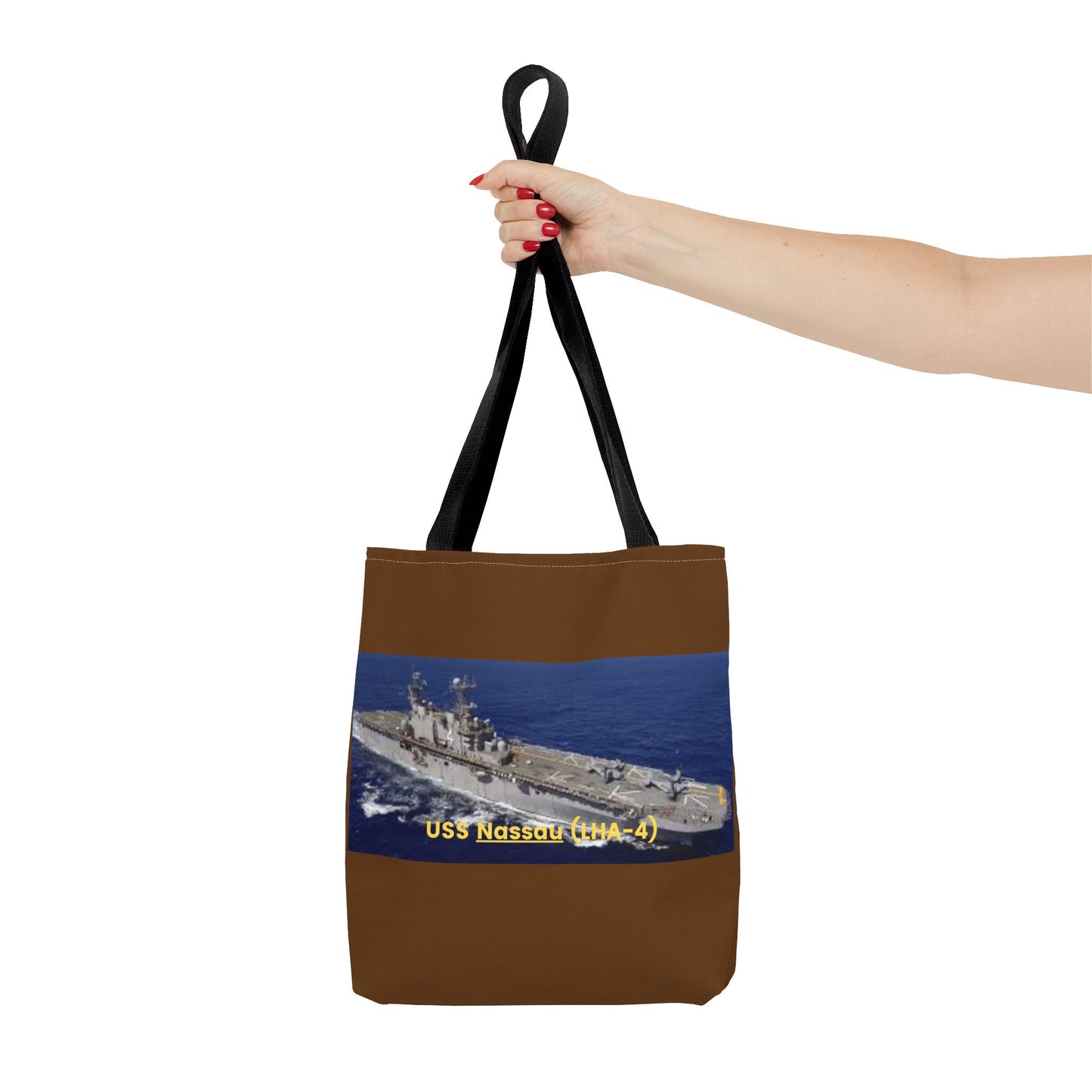 USS Nassau (LHA-4) Navy POD Smileandlaughtees Tote Bag (AOP)