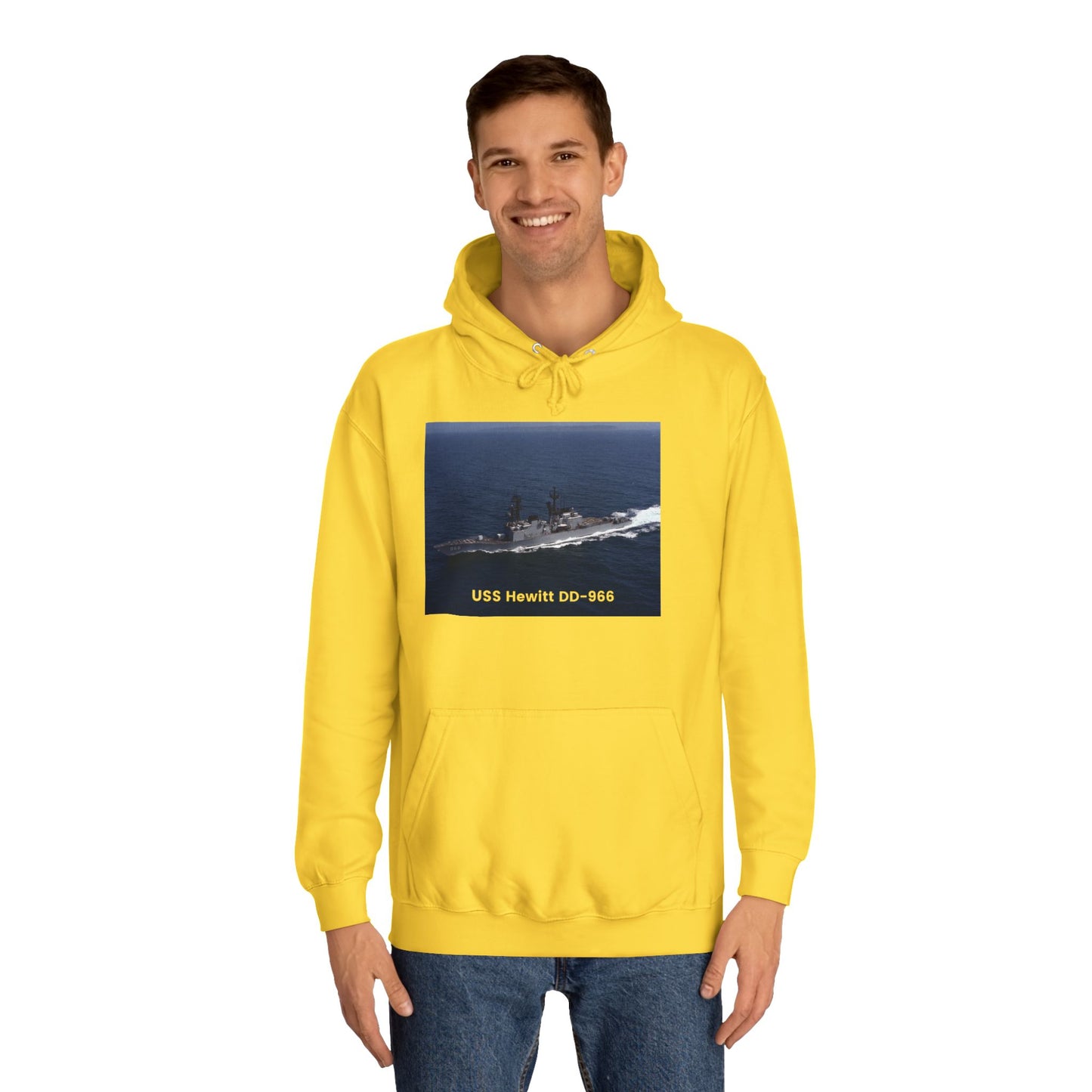 USS Hewitt DD-966 Navy POD Smileandlaughtees Unisex College Hoodie