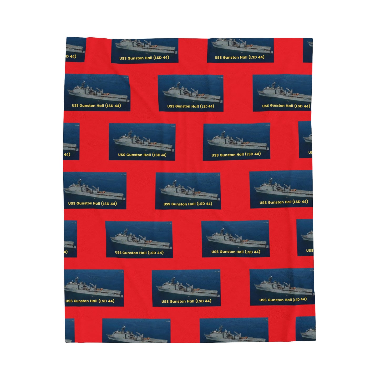 USS Gunston Hall (LSD 44) Navy POD Smileandlaughtees Velveteen Plush Blanket