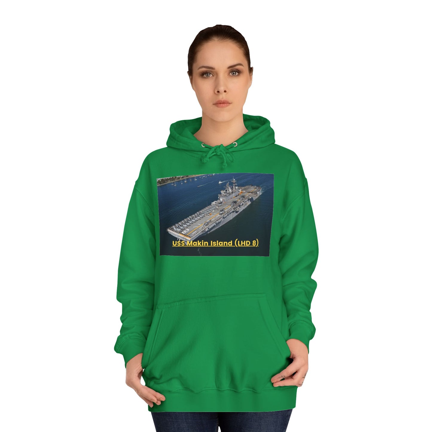 USS Makin Island (LHD 8) Navy POD Smileandlaughtees Unisex College Hoodie