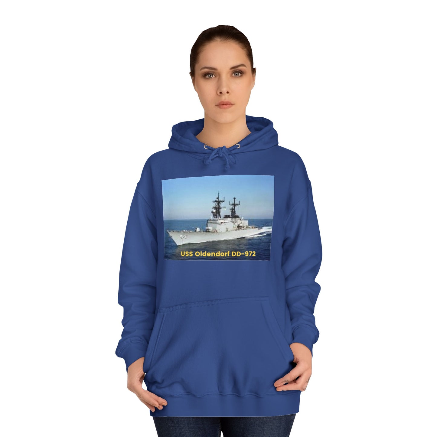 USS Oldendorf DD-972 Navy POD Smileandlaughtees Unisex College Hoodie