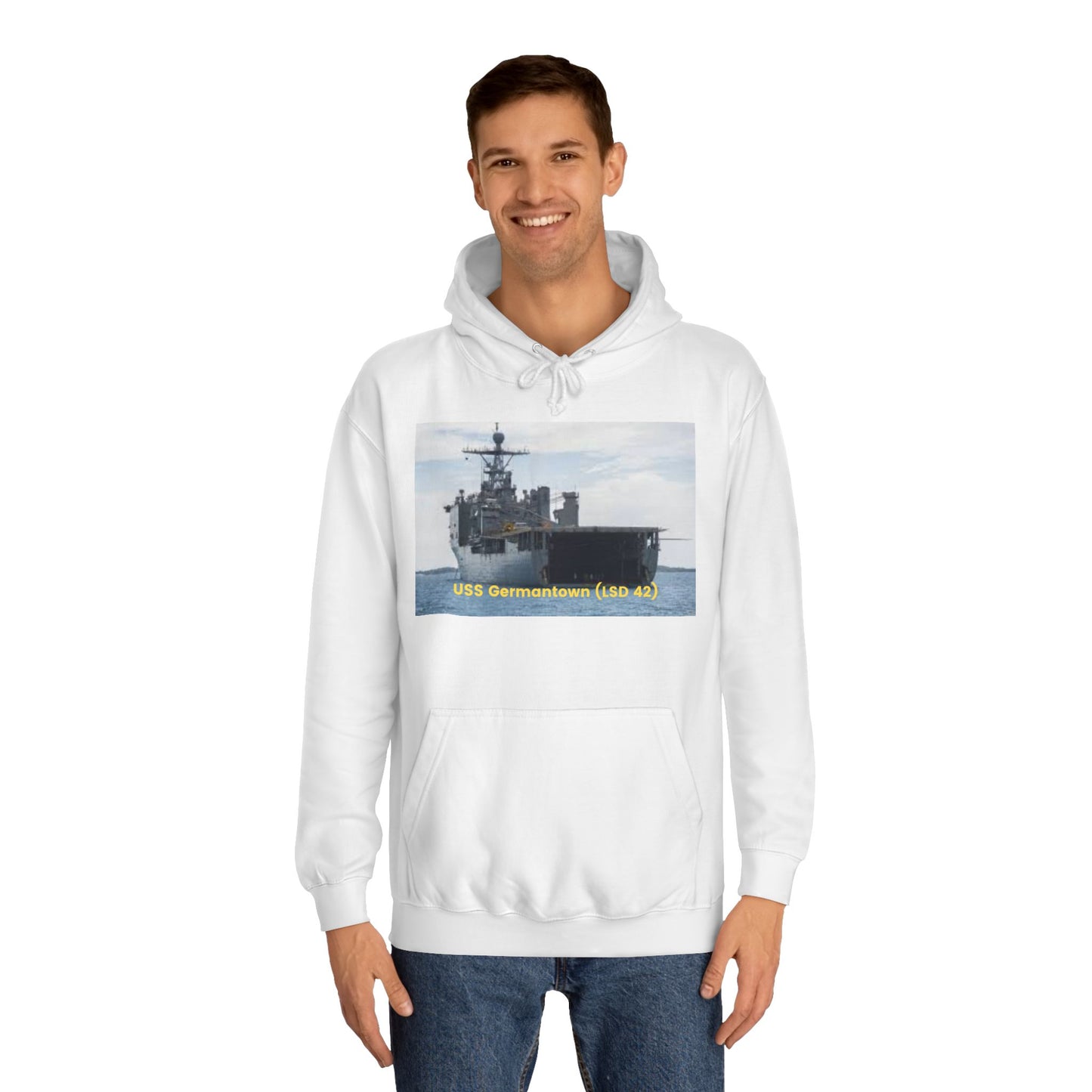 USS Germantown (LSD 42) Navy POD Smileandlaughtees  Unisex College Hoodie