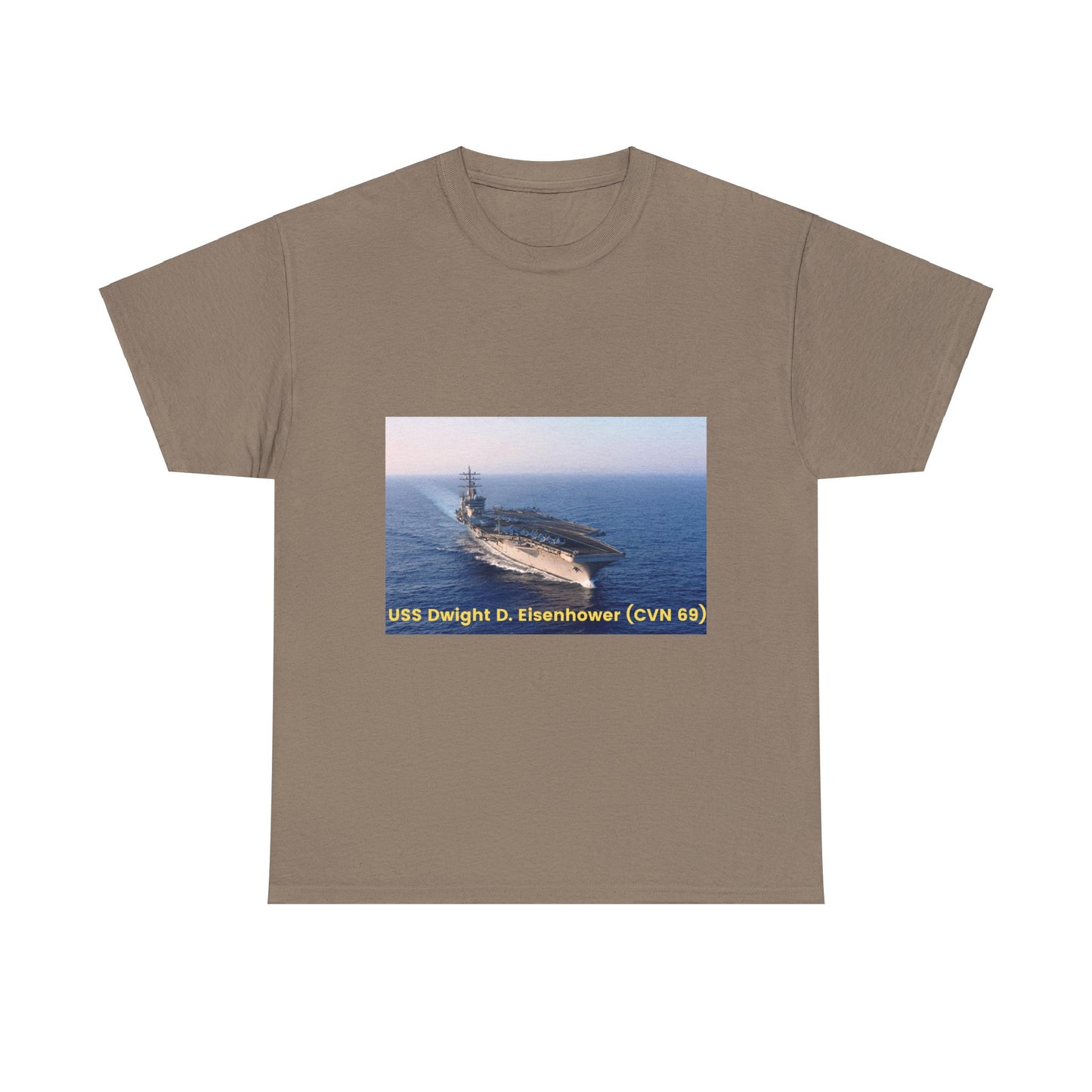 USS Dwight D. Eisenhower (CVN 69) Navy POD Smileandlaughtees Unisex Heavy Cotton Tee T-Shirt