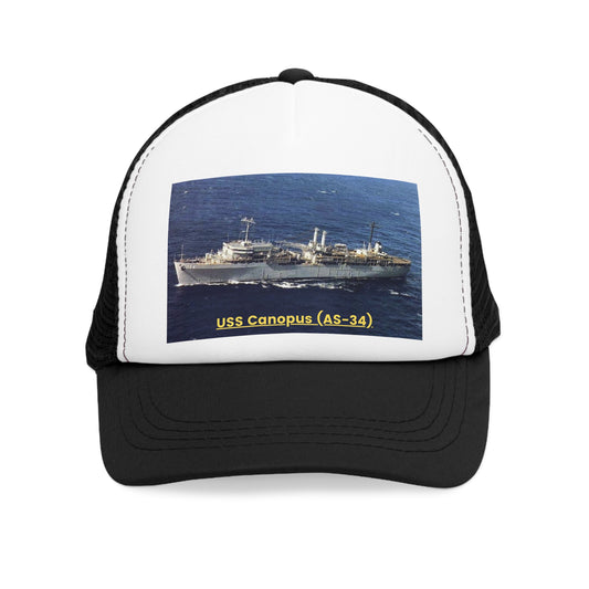 USS Canopus (AS-34) Navy POD Smileandlaughtees Mesh Cap