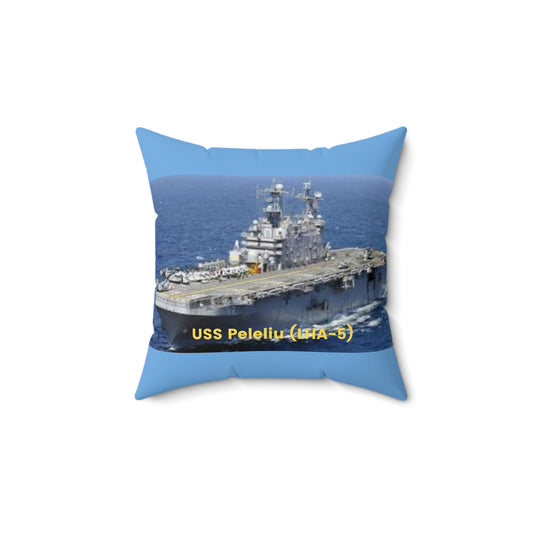 USS Peleliu (LHA-5) Navy POD Smileandlaughtees Spun Polyester Square Pillow