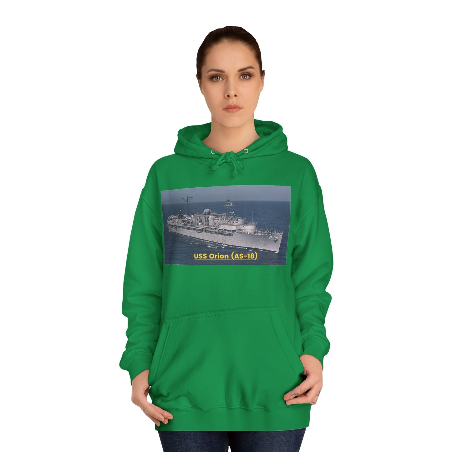 USS Orion (AS-18) Navy POD Smileandlaughtees Unisex College Hoodie