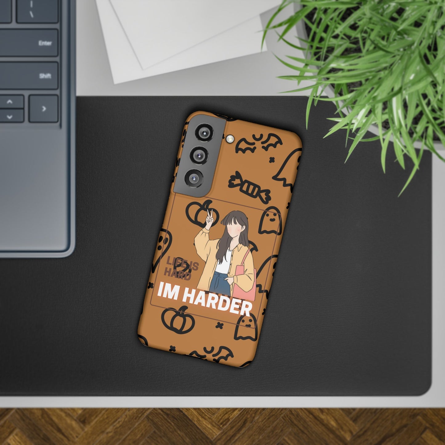 Life Is Hard Im Harder  SmileandLaughTees Slim Phone Case