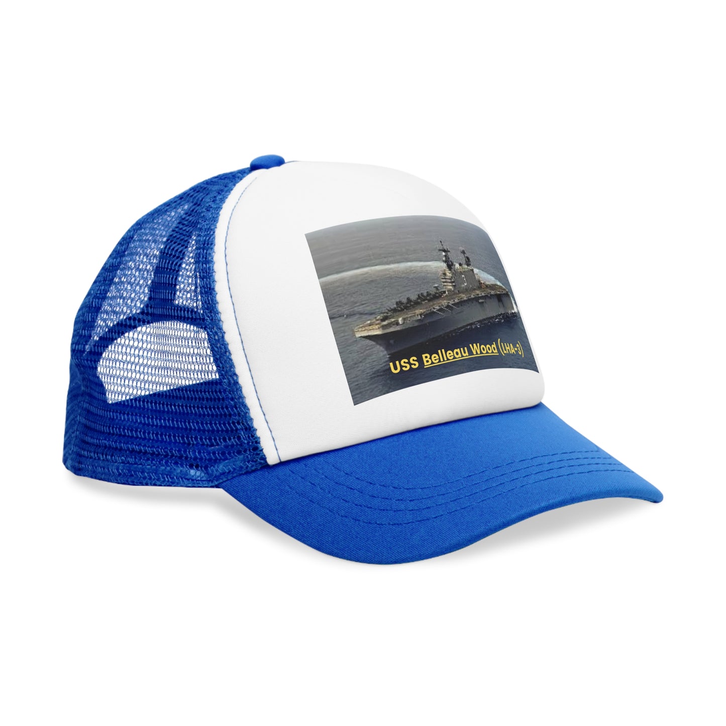 USS Belleau Wood (LHA-3) Navy POD Smileandlaughtees Mesh Cap