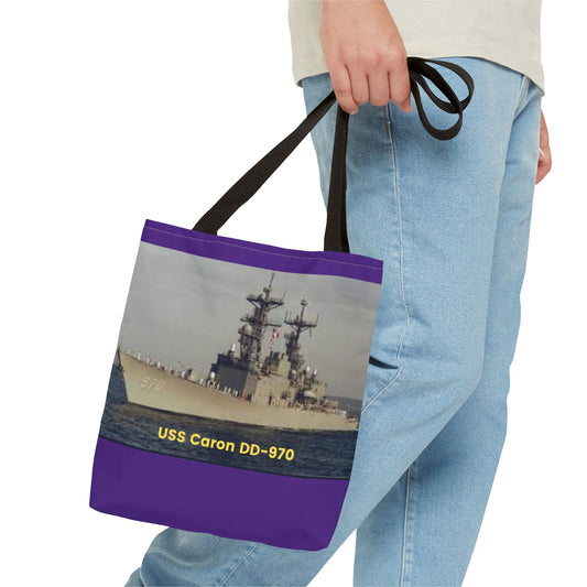 USS Caron DD-970 Navy POD Smileandlaughtees Tote Bag (AOP)