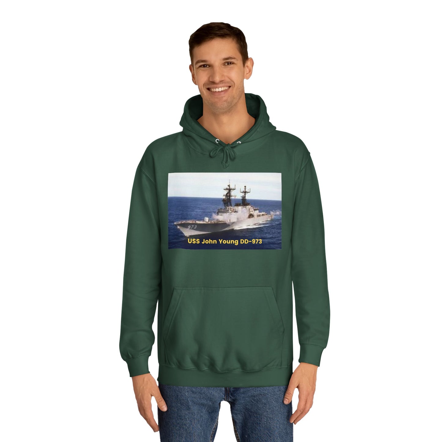 USS John Young DD-973 Navy POD Smileandlaughtees Unisex College Hoodie