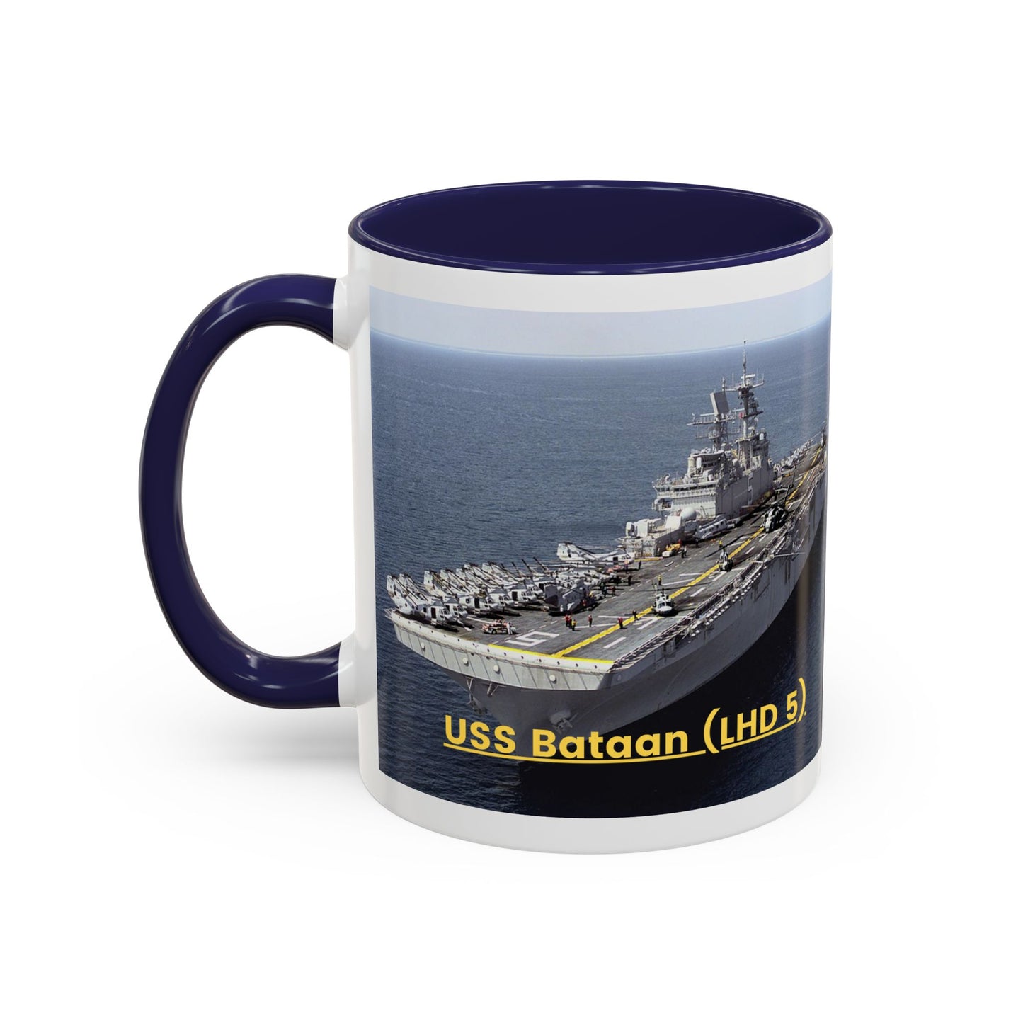 USS Bataan (LHD 5) Navy POD Smileandlaughtees Accent Coffee Mug (11, 15oz)