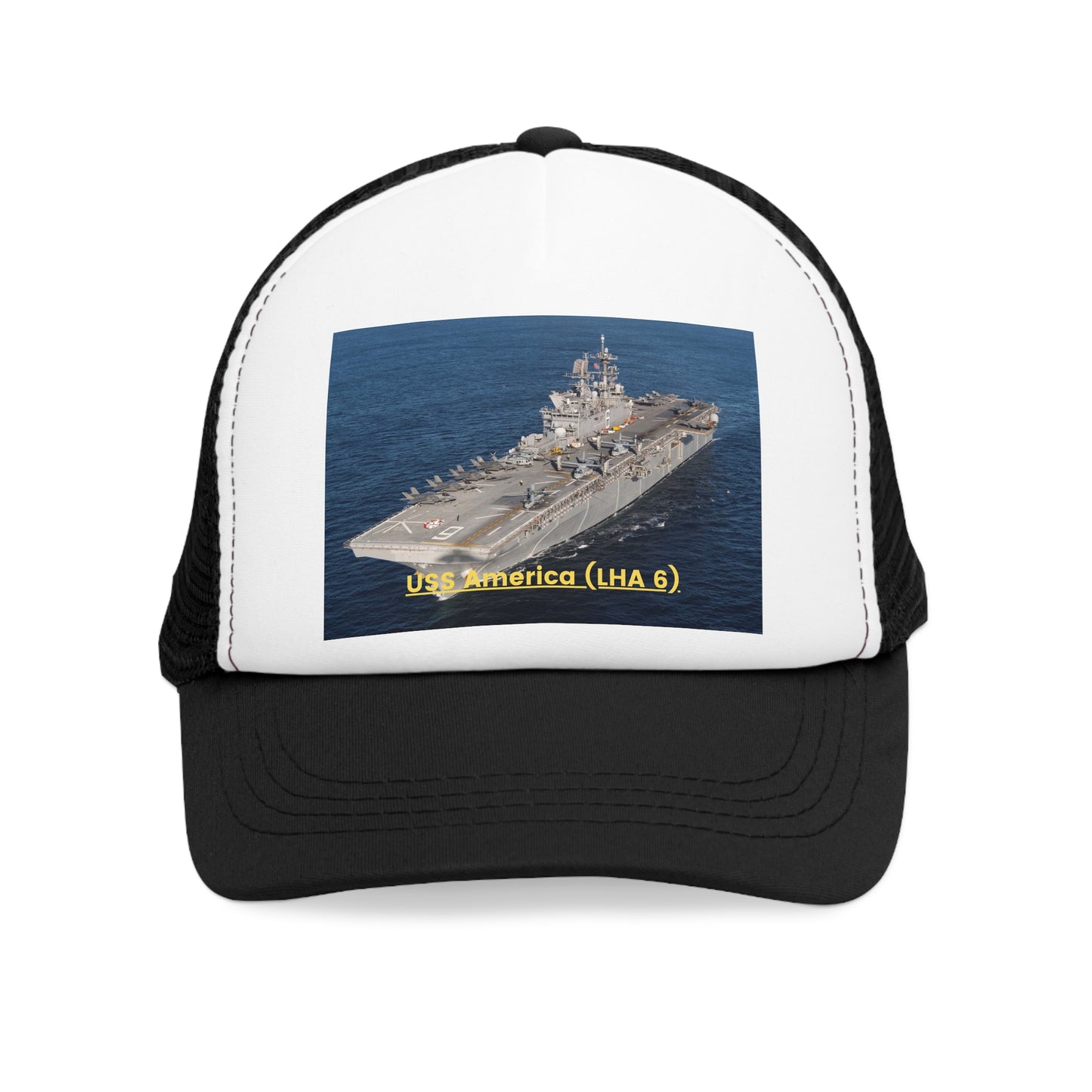 USS America (LHA 6) Navy POD Smileandlaughtees Mesh Cap