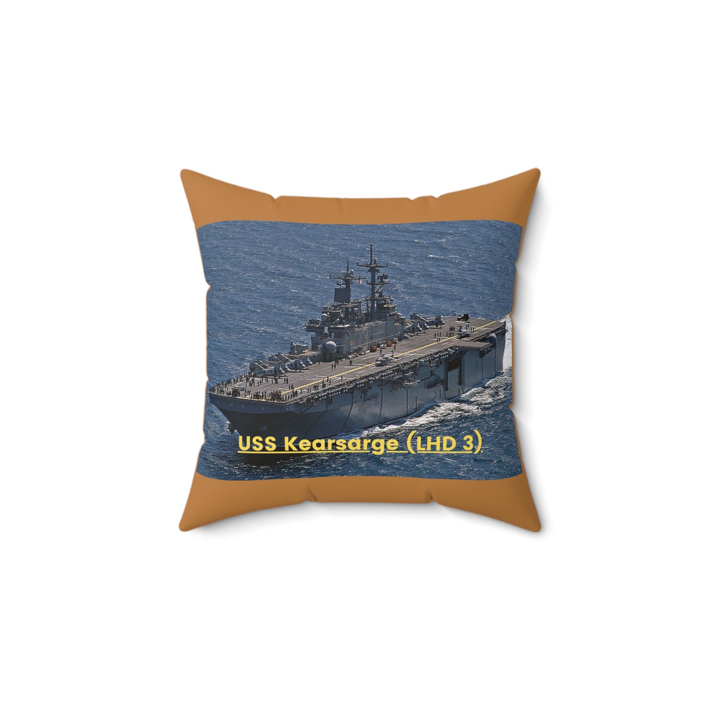 USS Kearsarge (LHD 3) Navy POD Smileandlaughtees Spun Polyester Square Pillow