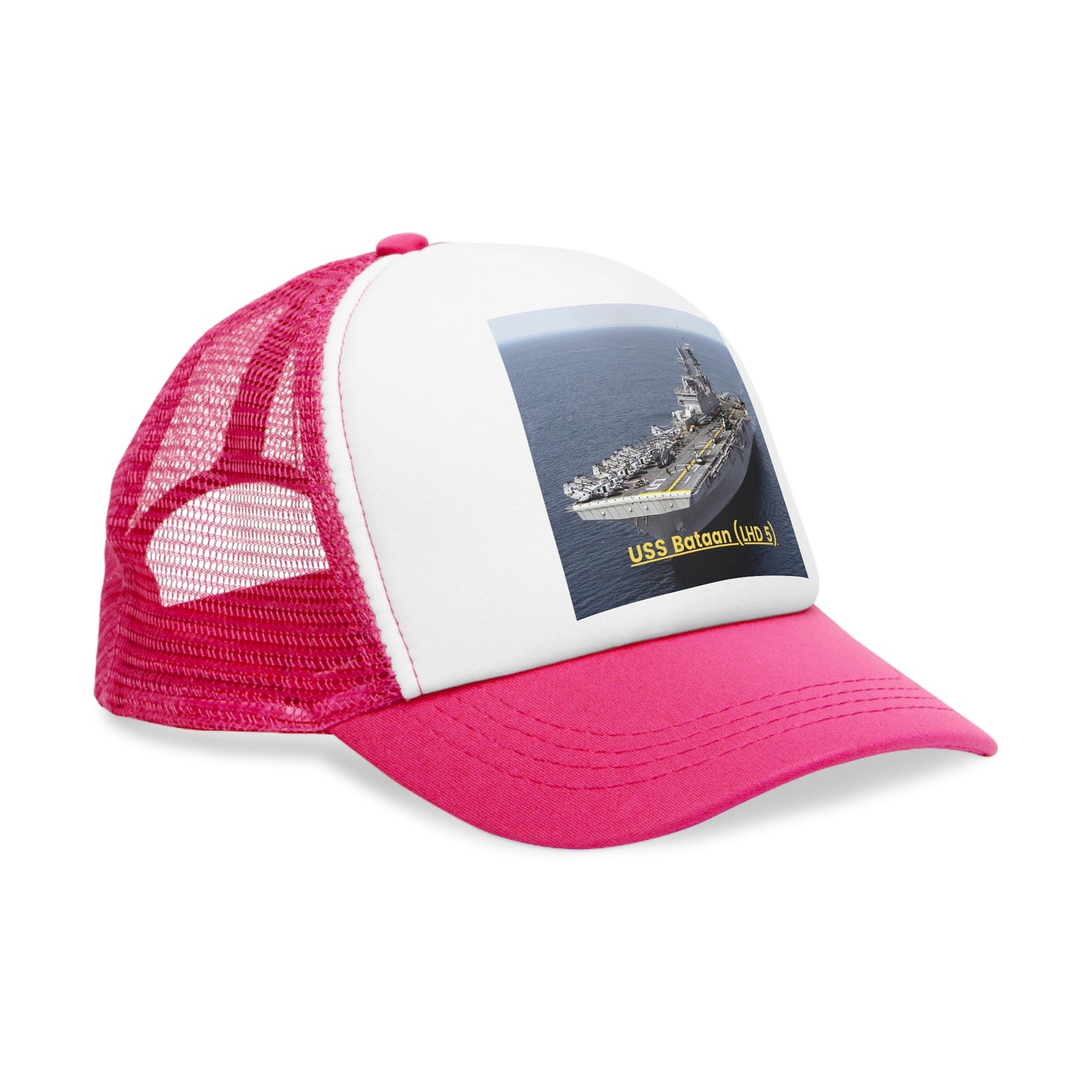 USS Bataan (LHD 5) Navy POD Smileandlaughtees Mesh Cap