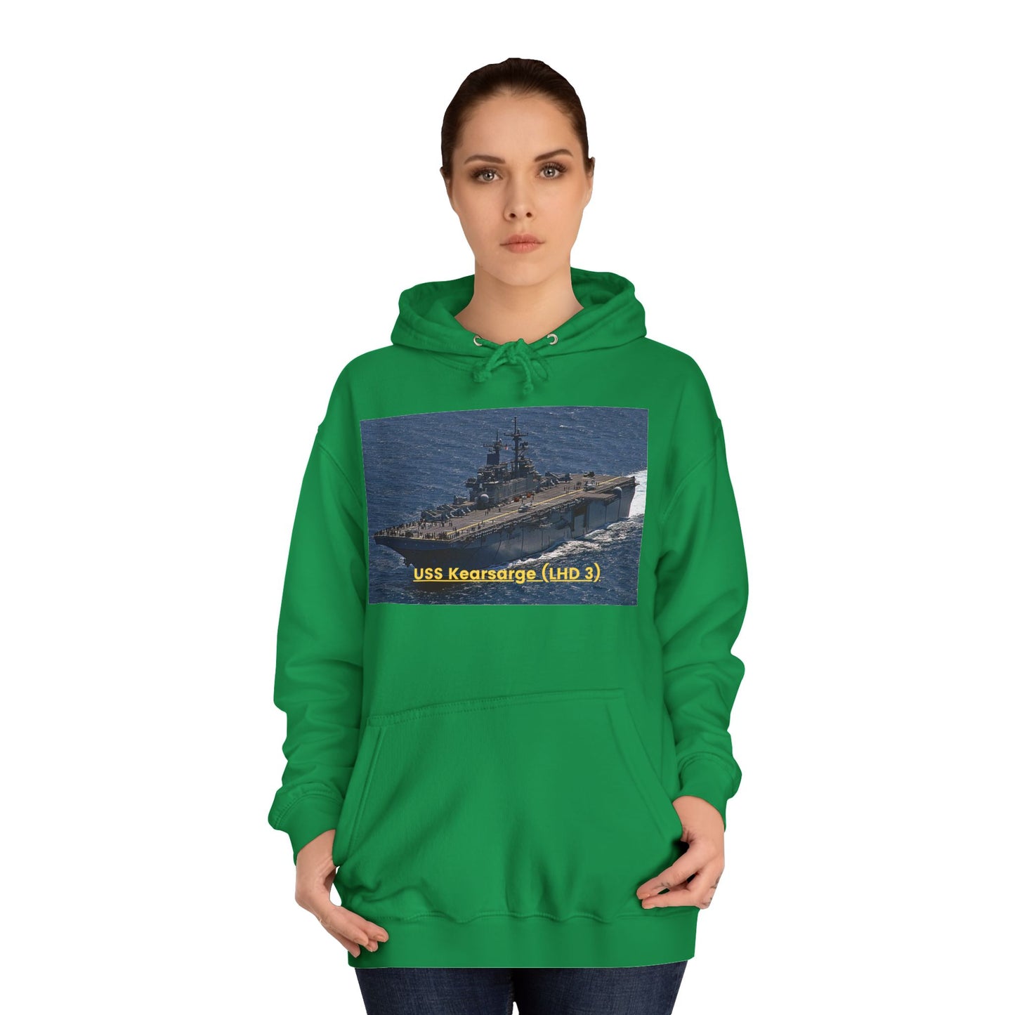 USS Kearsarge (LHD 3) Navy POD Smileandlaughtees Unisex College Hoodie