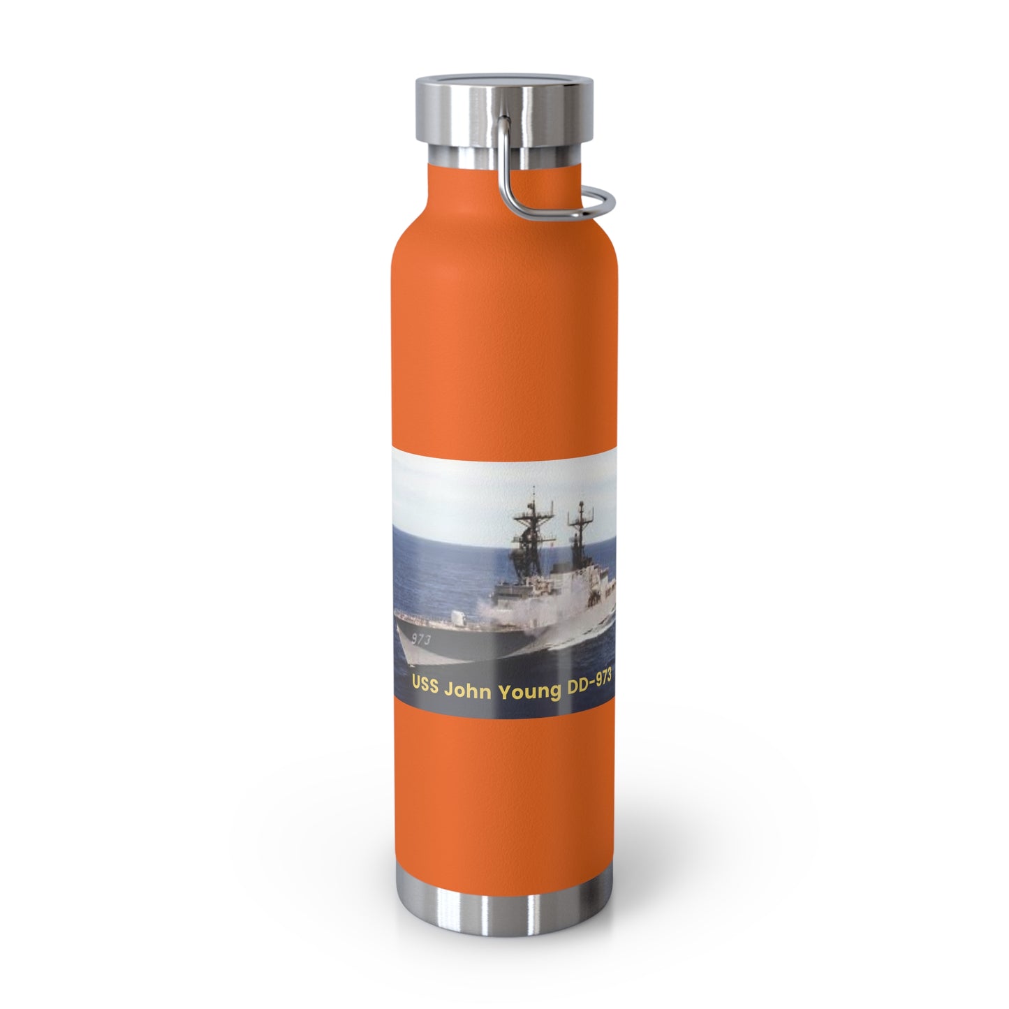 USS John Young DD-973 Navy POD Smileandlaughtees Copper Vacuum Insulated Bottle, 22oz