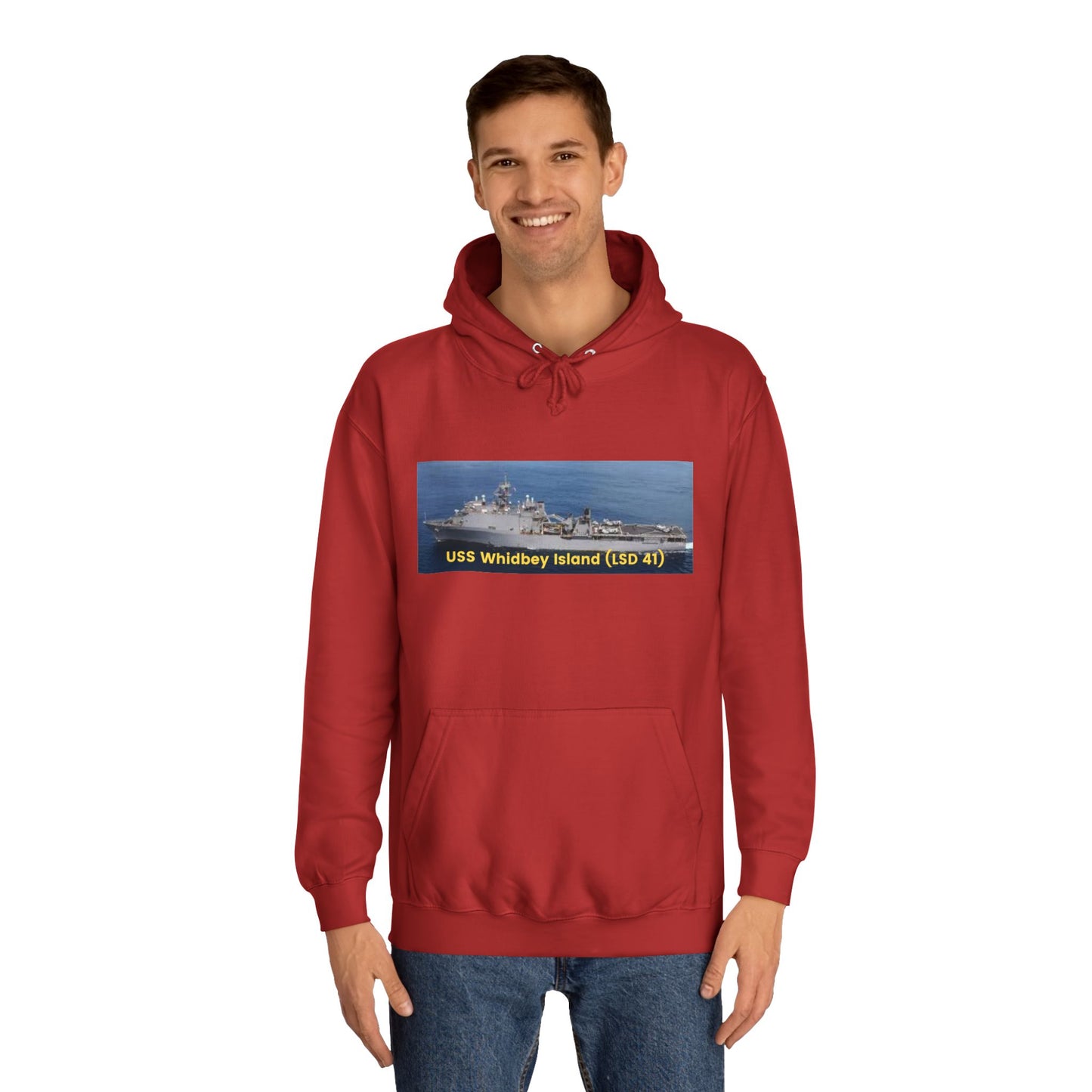 USS Whidbey Island (LSD 41) Navy POD Smileandlaughtees Unisex College Hoodie