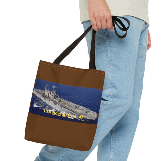 USS Nassau (LHA-4) Navy POD Smileandlaughtees Tote Bag (AOP)