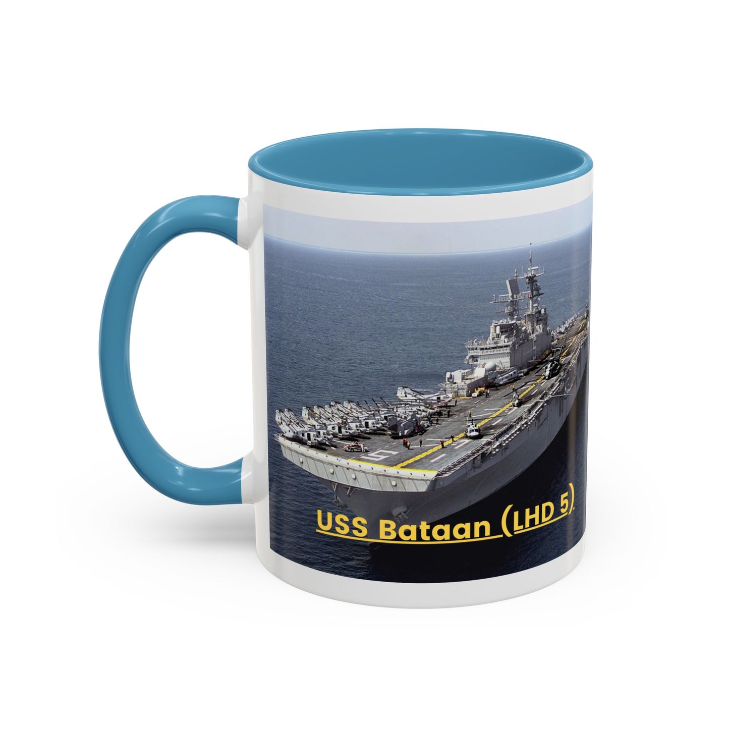 USS Bataan (LHD 5) Navy POD Smileandlaughtees Accent Coffee Mug (11, 15oz)