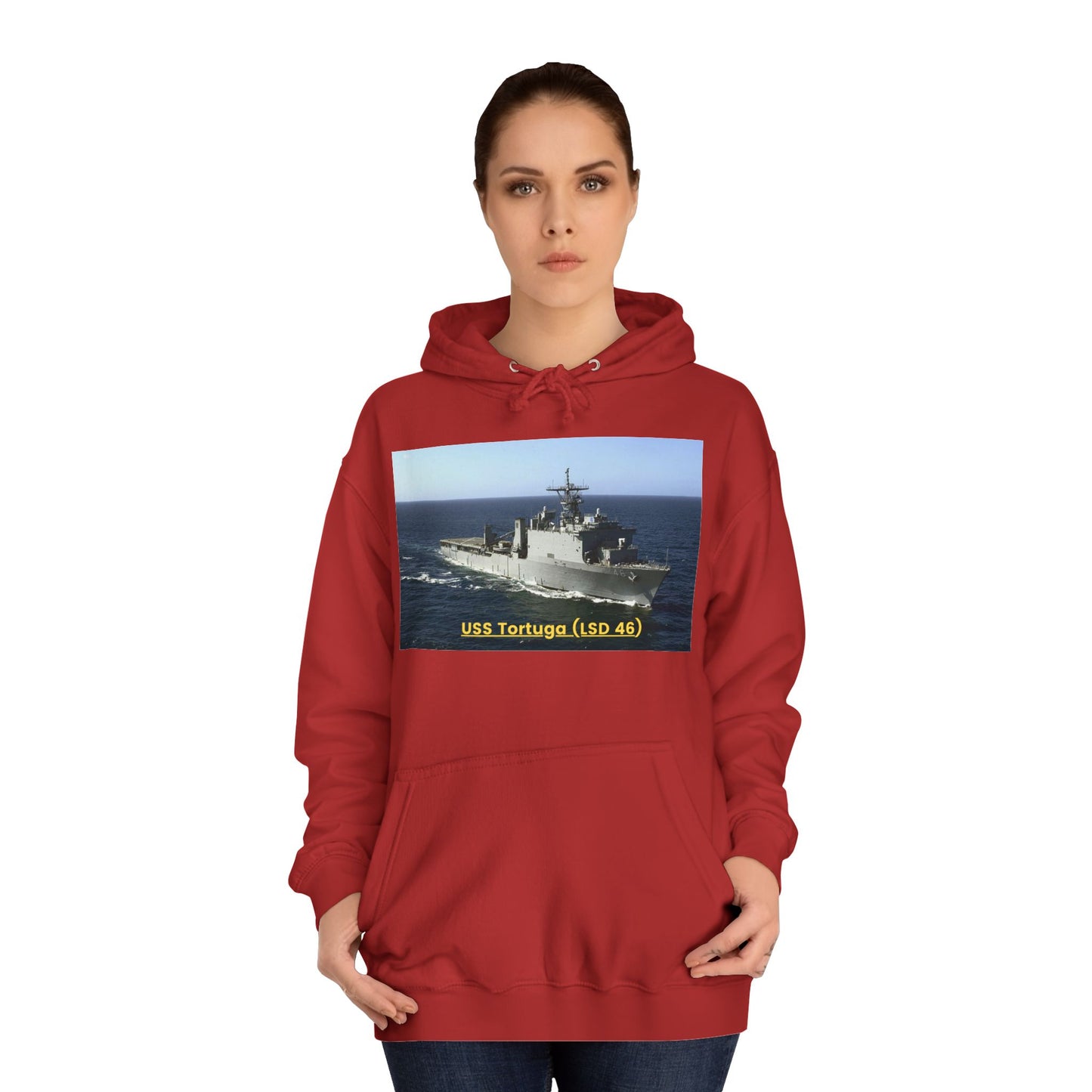 USS Tortuga (LSD 46) Navy POD Smileandlaughtees Unisex College Hoodie