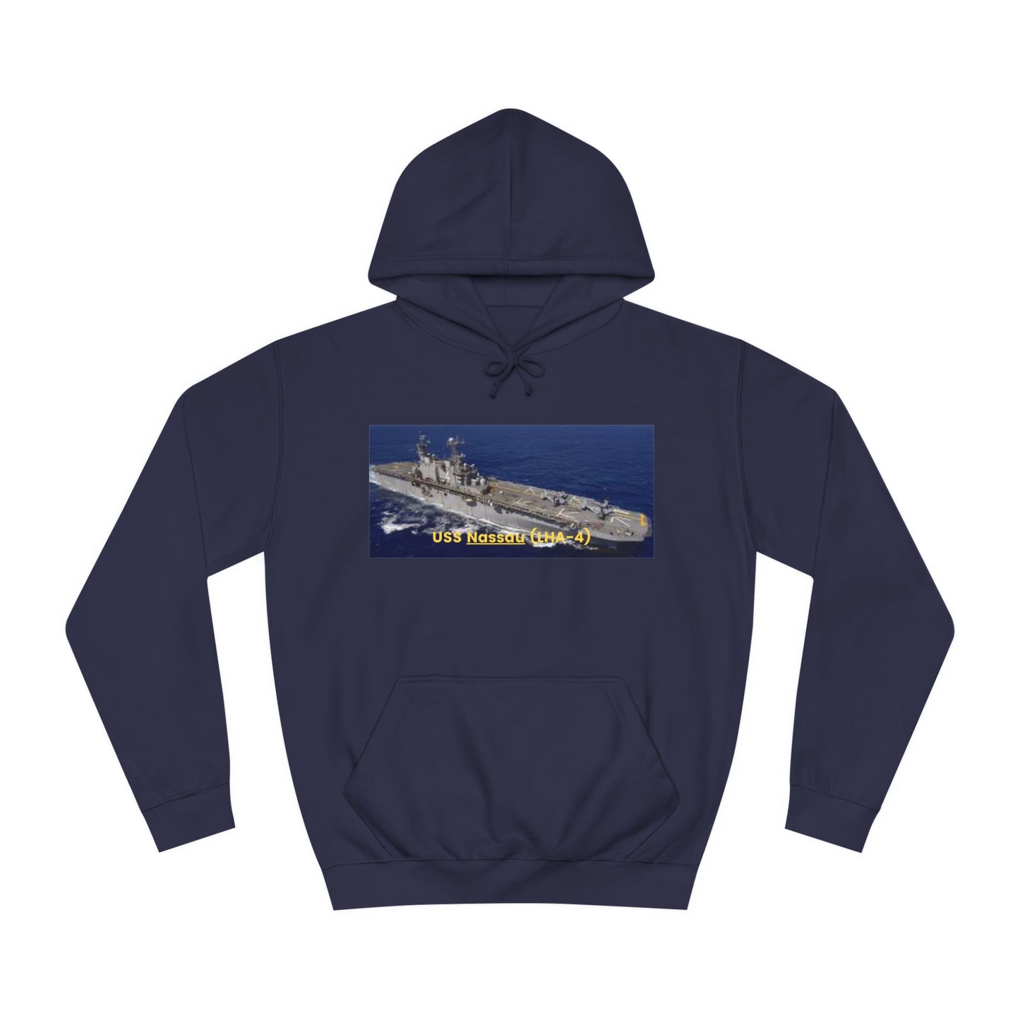 USS Nassau (LHA-4) Navy POD Smileandlaughtees  Unisex College Hoodie