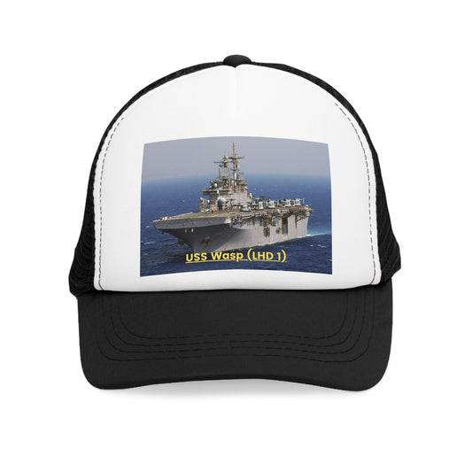 USS Wasp (LHD 1) Navy POD Smileandlaughtees Mesh Cap