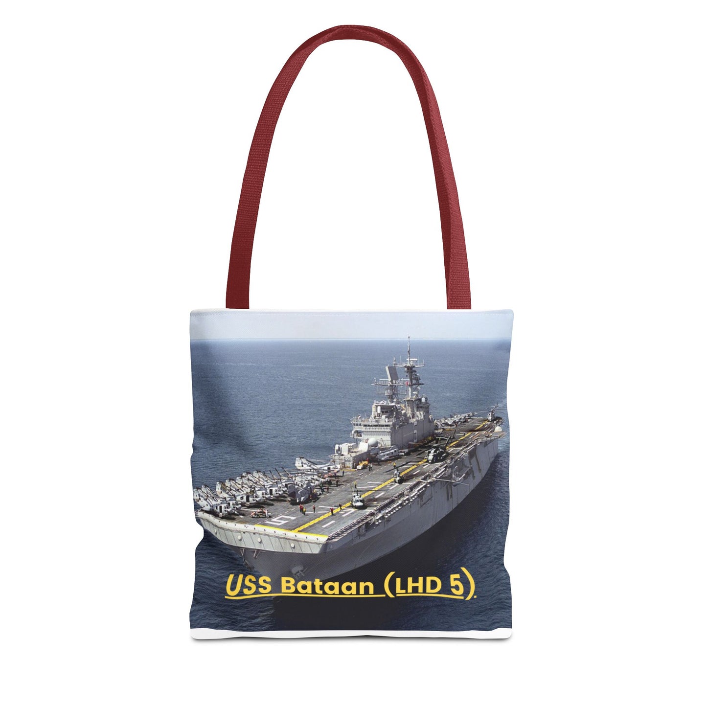 USS Bataan (LHD 5) Navy POD Smileandlaughtees Tote Bag (AOP)