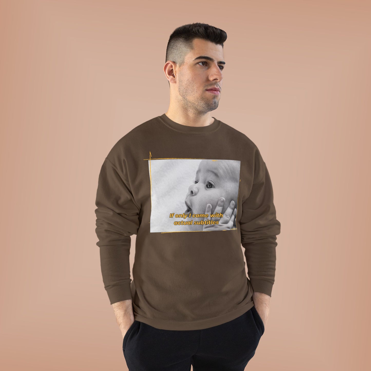 If Only I came With Actual Subtitles SmileandLaughTees Unisex EcoSmart® Crewneck Sweatshirt