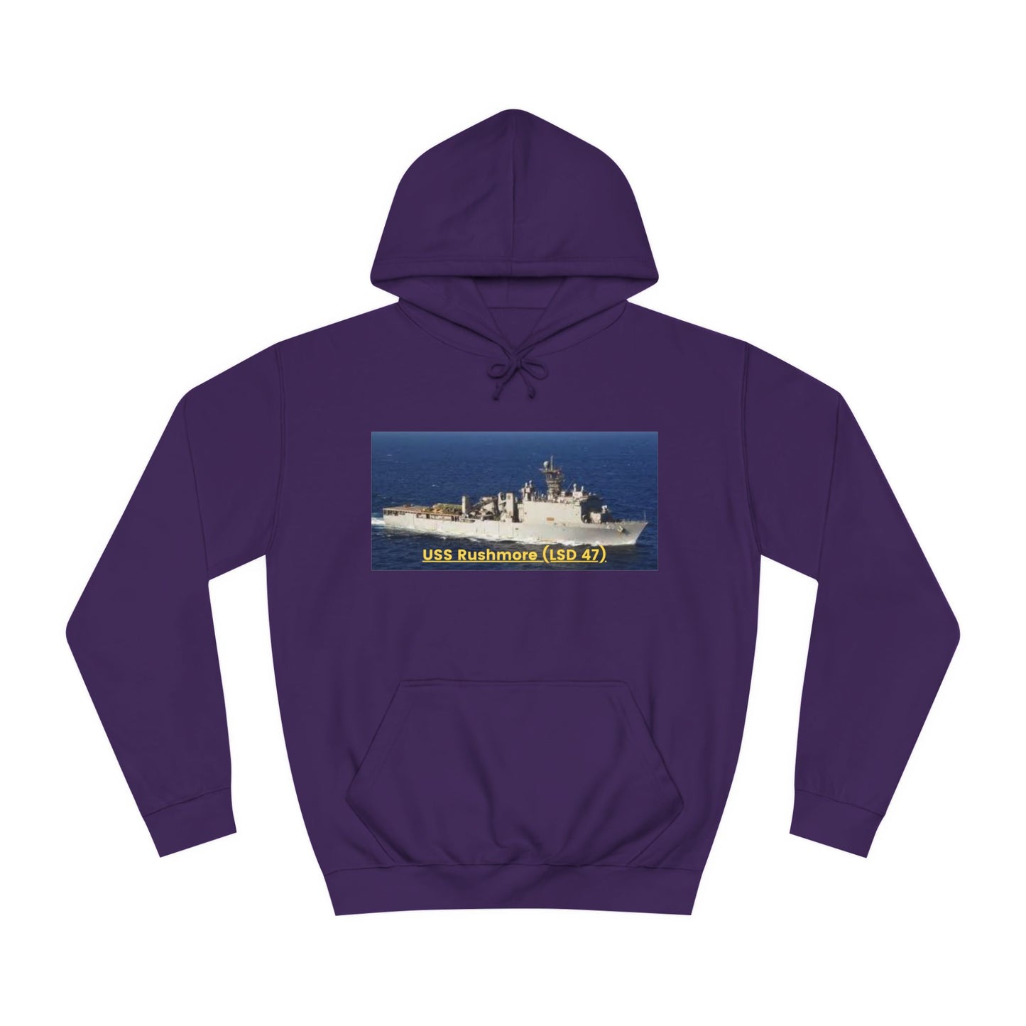 USS Rushmore (LSD 47) Navy POD Smileandlaughtees Unisex College Hoodie