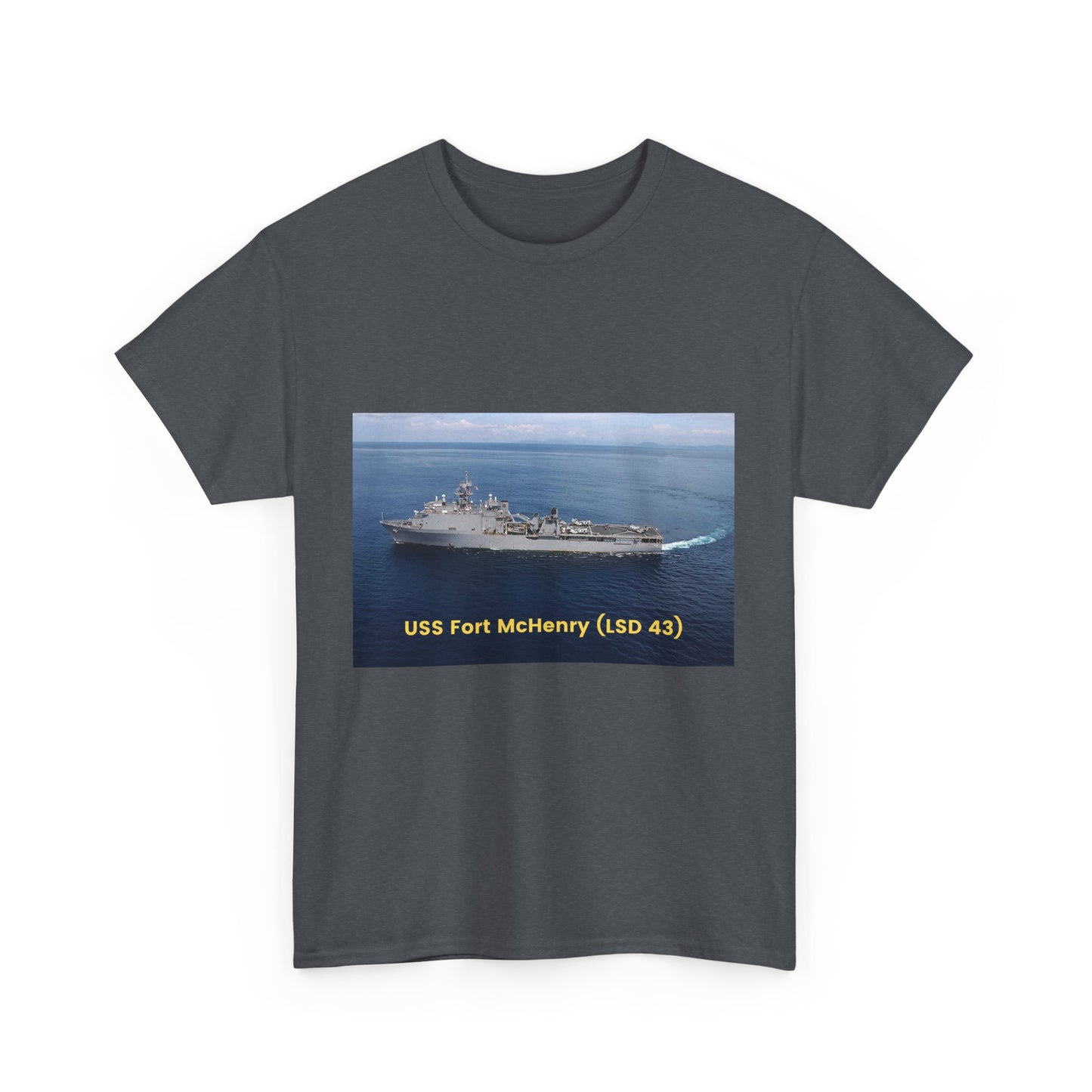 USS Fort McHenry (LSD 43) Navy POD Smileandlaughtees Unisex Heavy Cotton Tee T-Shirt