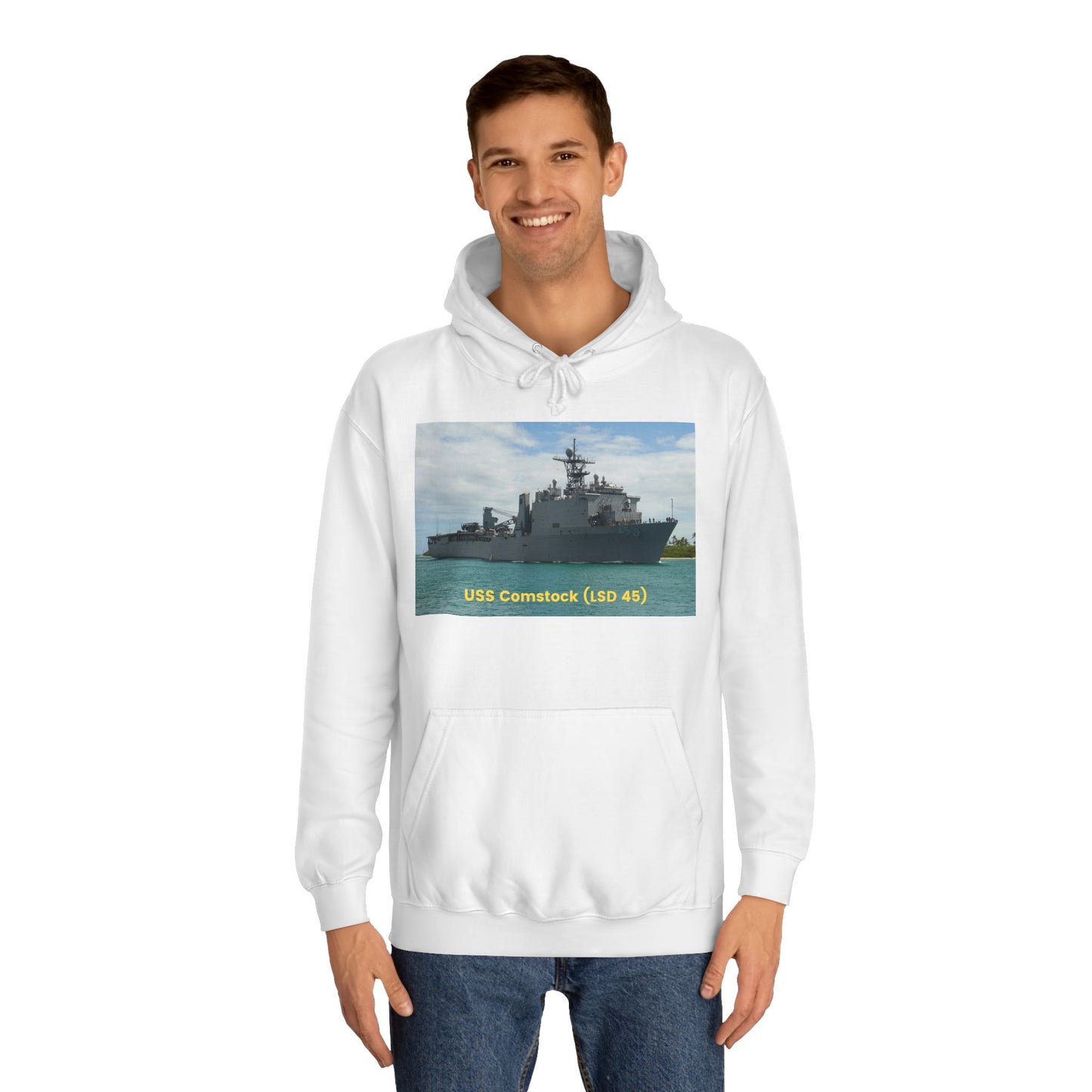 USS Comstock (LSD 45) Navy POD Smileandlaughtees Unisex College Hoodie