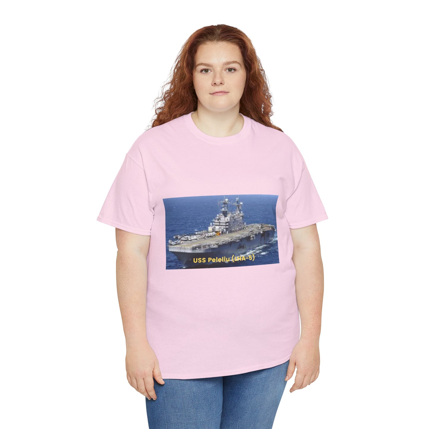 USS Peleliu (LHA-5) Navy POD Smileandlaughtees Unisex Heavy Cotton Tee T-Shirt