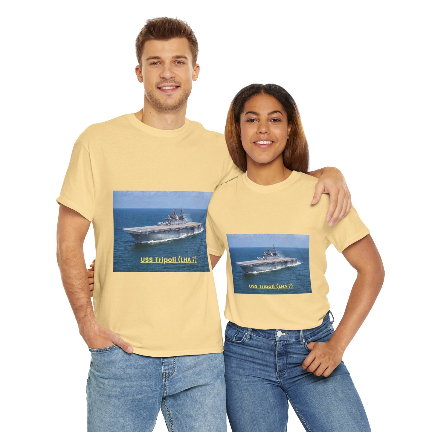 USS Tripoli (LHA 7) Navy POD Smileandlaughtees Unisex Heavy Cotton Tee T-Shirt